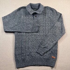 Men’s Buffalo David Bitton Heather Blue Cable Knit Sweater